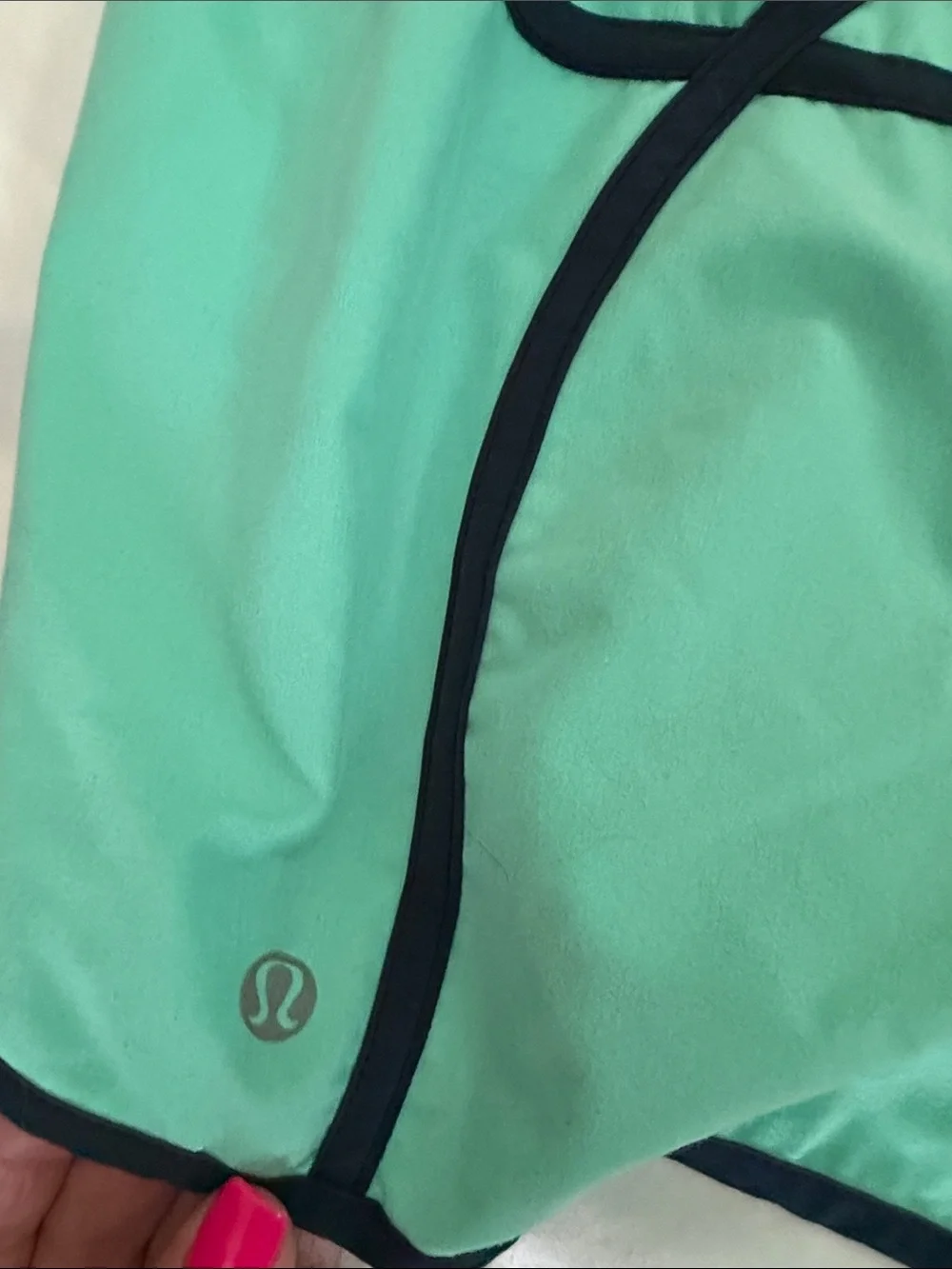 Women’s Aqua Athletic Shorts with Navy Trim lululemon